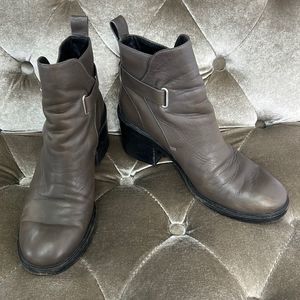 All Saints Meera buttery soft leather belted chunky heel ankle boots